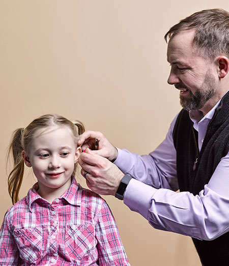 Boston Audiologist with patient