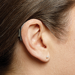 Behind the ear hearing aid in ear